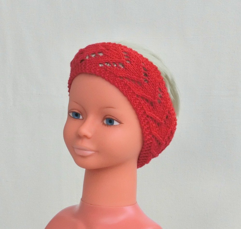 Bandeau, enfant, fille, 2/3/4 ans, headband, serre tête, turban, cache  oreilles, accessoire de cheveux, tricoté main, en laine, rouge, - Un grand  marché