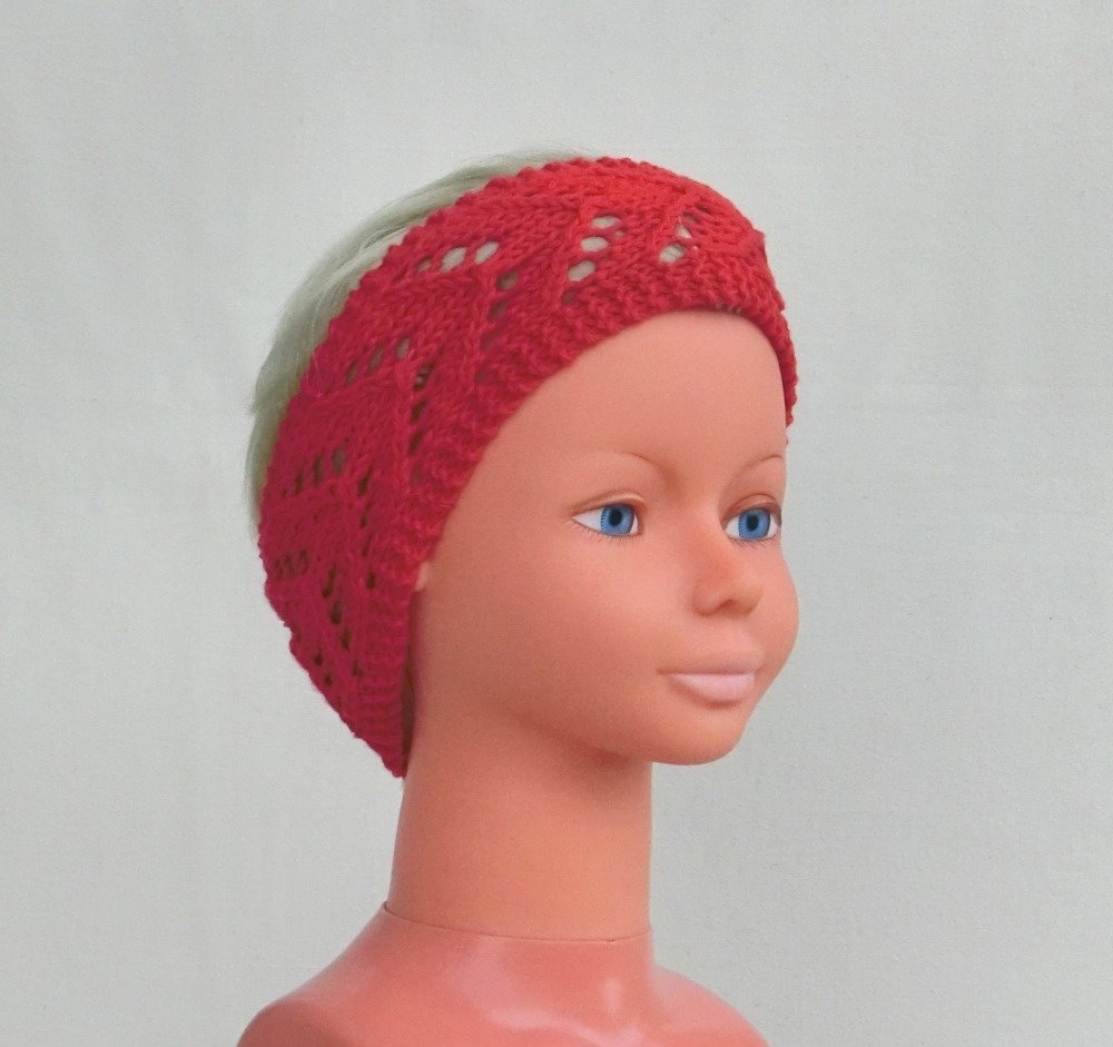 Bandeau, enfant, fille, 2/3/4 ans, headband, serre tête, turban, cache  oreilles, accessoire de cheveux, tricoté main, en laine, rouge, - Un grand  marché