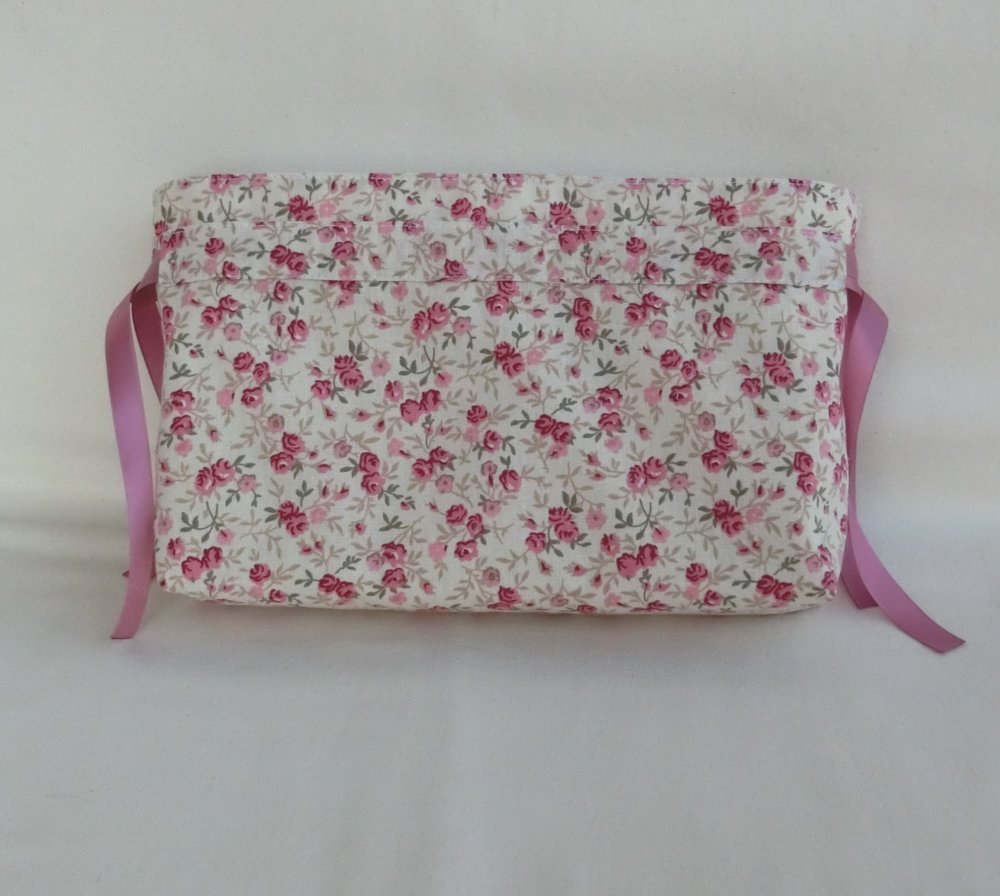 Pochette lingerie femme, tissu fleuri rose, sac à sous ...