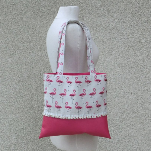 Sacs et bagages Sacs cabas petit sac en tissu Sac en tissu « Flamingo » 27 x 23 cm 