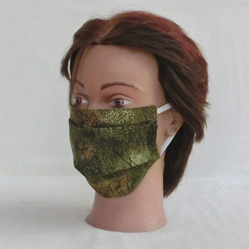 *vendu..masque pour le visage 3 épaisseurs, réutilisable lavable en tissu motif nature, masque facial recommandation afnor, , adulte femme