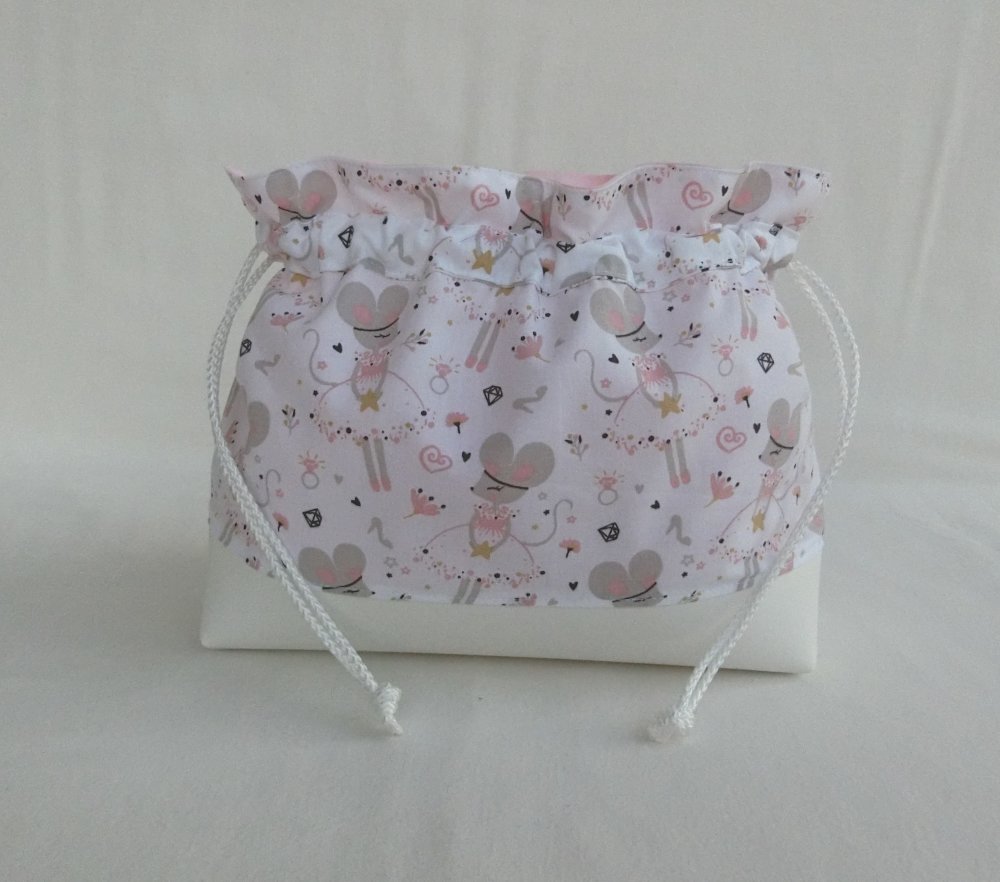 Pochon De Rangement Accessoire Bebe Fille Tissu Souris Princesse Simili Cuir Pochette Pour Couche Cadeau Naissance Un Grand Marche