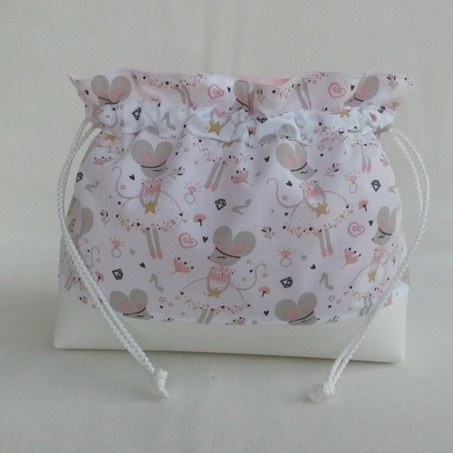 Pochon De Rangement Accessoire Bebe Fille Tissu Souris Princesse Simili Cuir Pochette Pour Couche Cadeau Naissance Un Grand Marche