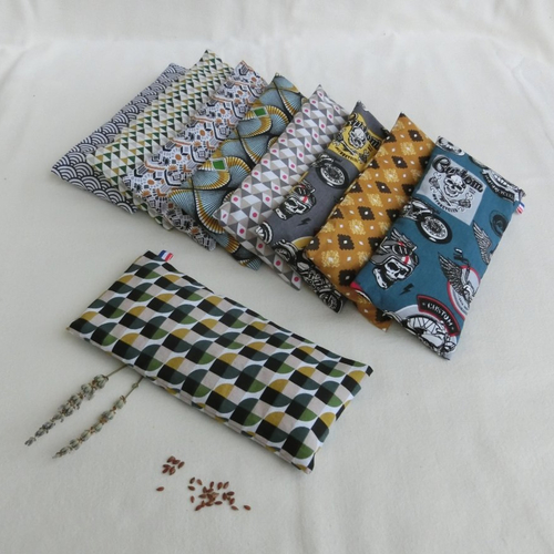 Kit de couture DIY : coussin yeux relaxant aux graines de lin et lavande.