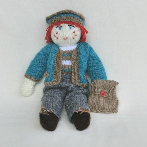 Poupée en laine 40 cm, vêtements / accessoire tricoté main, jouet décoration chambre d'enfant, cadeau anniversaire petite fille