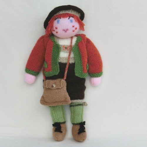 Poupée garçon bavarois 40 cm, vêtements et accessoire en laine, jouet, tricoté main, décoration chambre enfant fille cadeau pâques