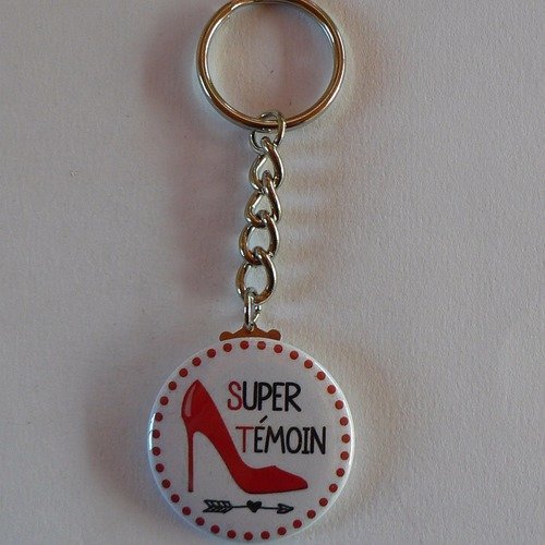 Badge porte clés super témoin cadeau témoin mariage. 