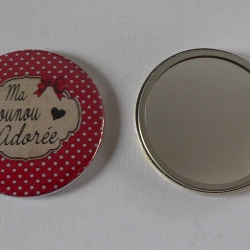 Miroir de poche 56mm ma nounou adorée.