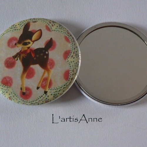 Miroir de poche 56mm faon.