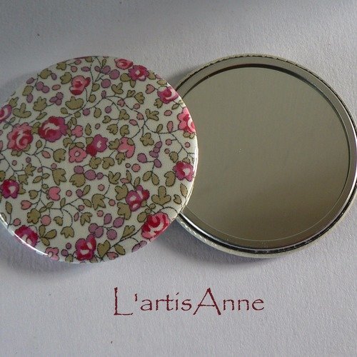 Miroir de poche 56mm liberty eloïse rose
