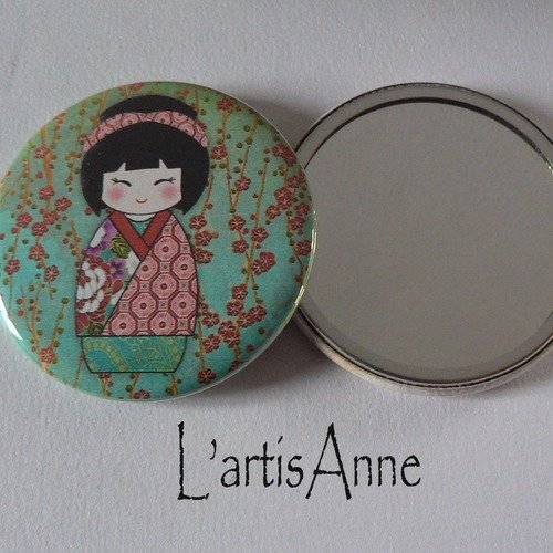 Miroir de poche 56mm kokeshi.