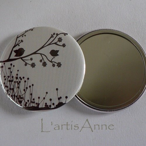 Miroir de poche 56mm oiseaux.