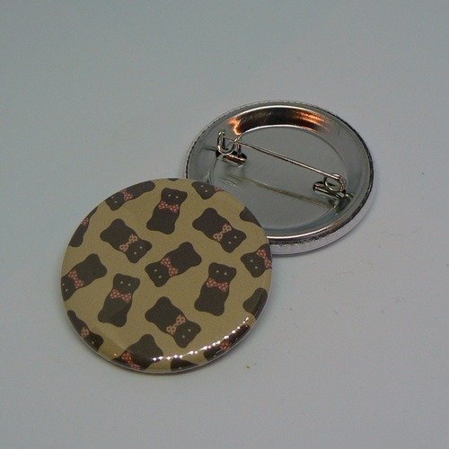 Badge 38mm ours guimauve.