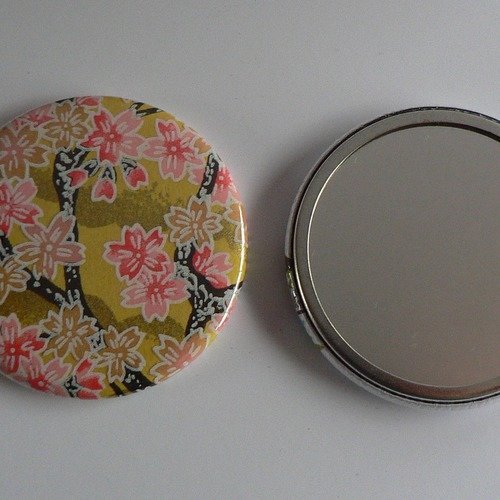 Miroir de poche 56mm papier japonais.