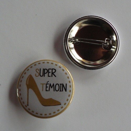 Badge 38mm super témoin cadeau témoin mariage or