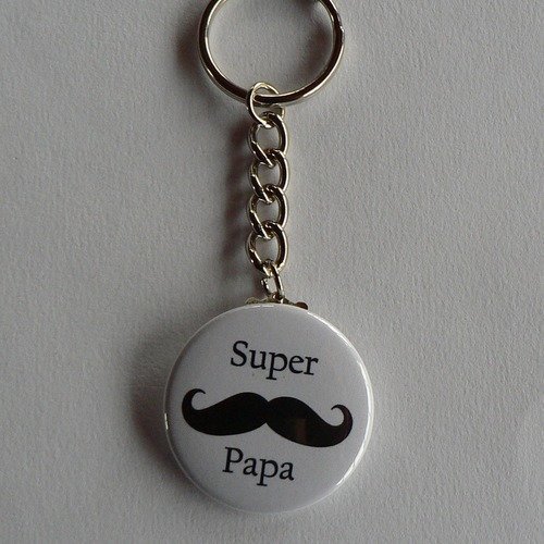Badge porte clés 38mm  super papa cadeau papa. 