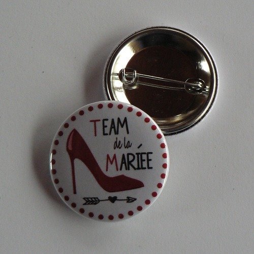 Badges 38mm evjf escarpin mariage team de la mariée.