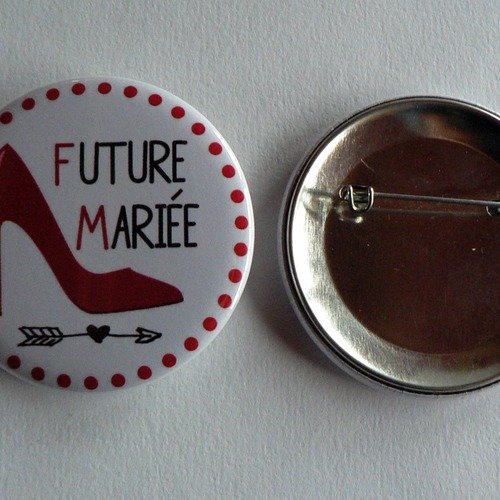 Badges 56mm evjf escarpin mariage future mariée.