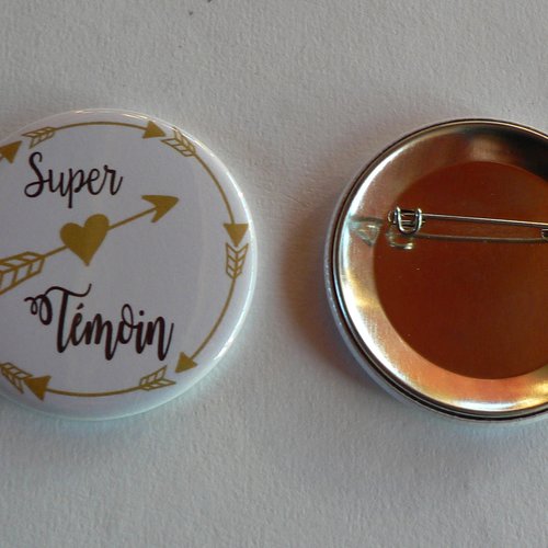 Badge 38mm super témoin cadeau témoin mariage or