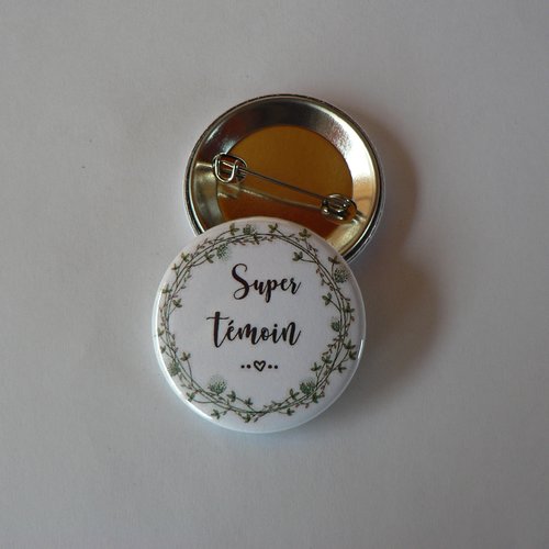 Badge 38mm super témoin cadeau témoin mariage champêtre