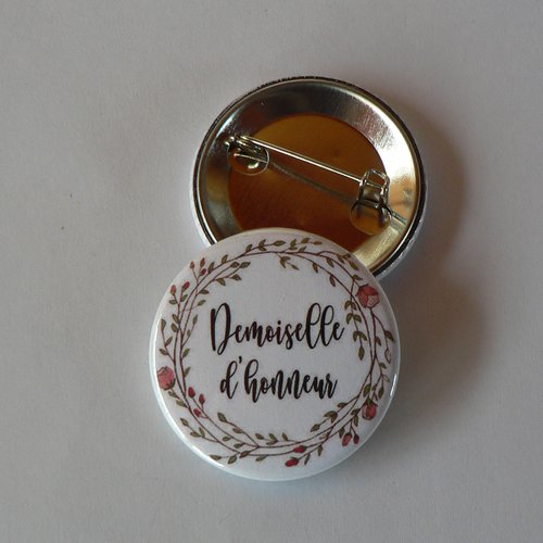 Badge 38mm super témoin cadeau demoiselle d'honneur mariage champêtre
