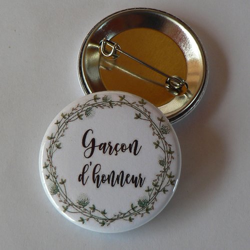 Badge 38mm super témoin cadeau garçon d'honneur mariage champêtre