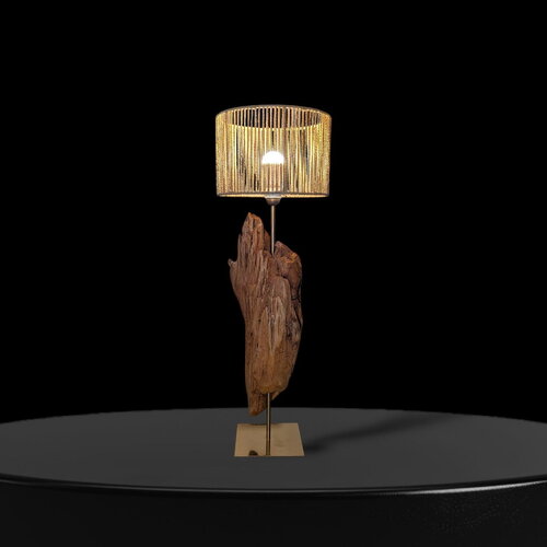 Lampe nomade sans fils en bois flotté- design élégant avec ampoule rechargeable