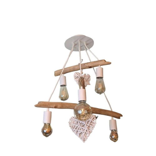Lustre en bois flotté à 3 niveaux - éclairage suspendu naturel et élégant