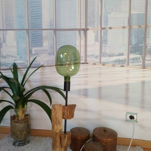 Lampe en bois flotté ampoule a vue