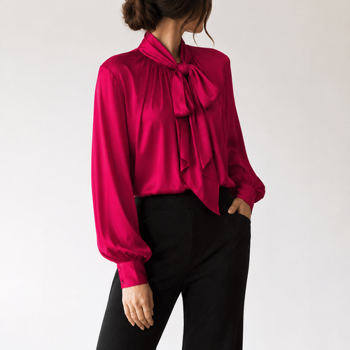 Coupon de satin rouge carmin 1,50 m – elégance passion pour création artisanale - pièce unique – éclat et fluidité
