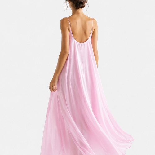 Coupon de satin rose poudré 2,34 m – douceur et élégance pour création artisanale - pièce unique