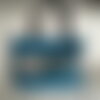 Sac cabas simili cuir bleu canard petite poupée