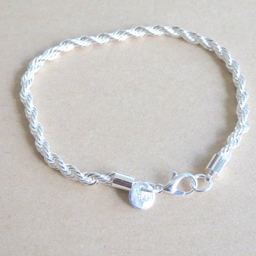 Bracelet chaîne torsadée argent 925