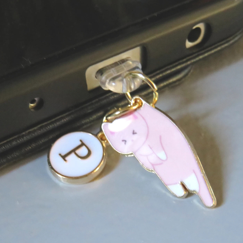 Bouchon anti-poussières usb-c personnalisé pour kindle ipad, chat initiale