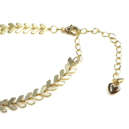 Bracelet femme chaine épis laurier acier inoxydable