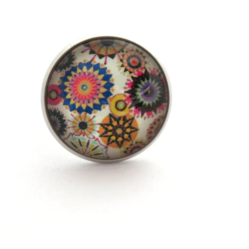 Bague vintage "année 70" acier inoxydable réglable