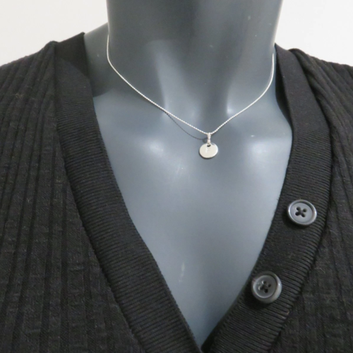 Collier pendentif initiale 40+3 cm extension en argent 925