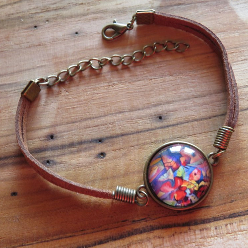 Bracelet cordon suédine marron ajustable