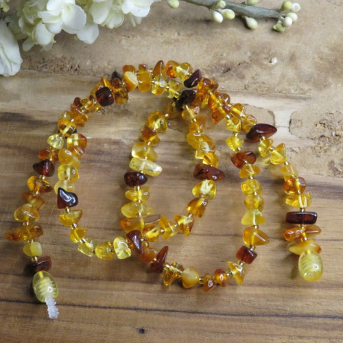 Collier léger imitation ambre