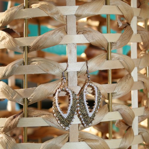Boucles d'oreilles effet 3d feuille