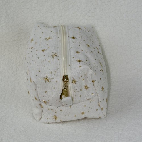 Trousse multi-usage modèle aya lin écru doré