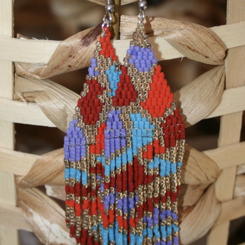 Boucles d'oreilles à franges modèle jun