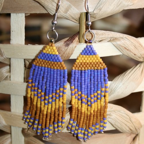 Boucles d'oreilles à franges modèle lia