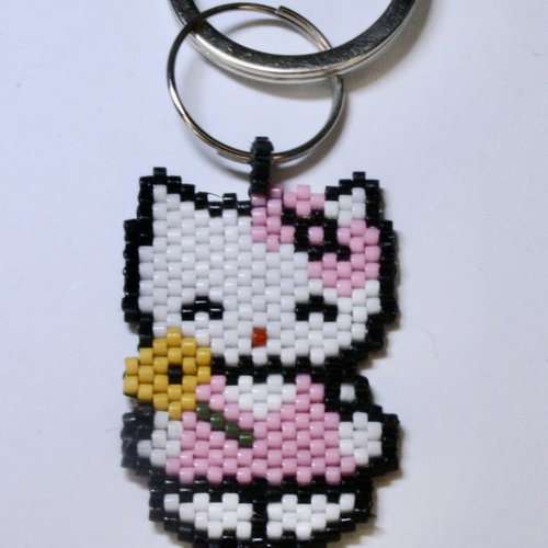 Breloque porte-clés hello kitty rose