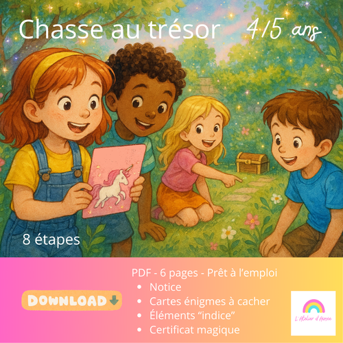 Chasse au trésor le jardin des licornes à télécharger et imprimer