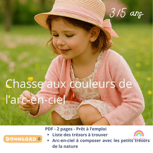 "chasse aux couleurs de l'arc-en-ciel" à télécharger et à imprimer