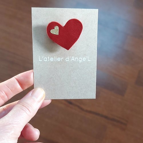Broche Cœur Russe En Papier Mâché - Saint-Valentin - Cadeau Romantique - Neuf Avec étiquette