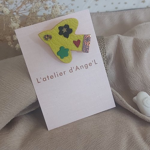 Broche oiseau mexicain jaune