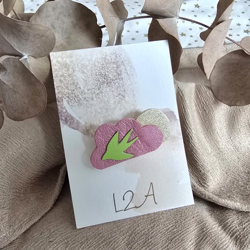 Broche nuage/oiseau/soleil