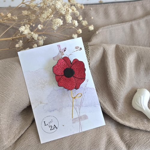 Broche  coquelicot